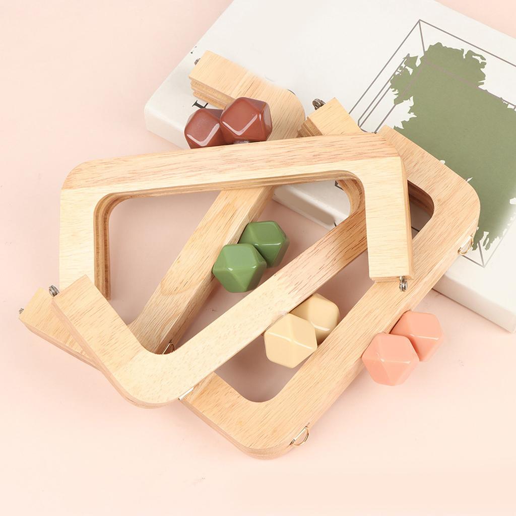 7.72" Length Wooden Purse Frame Kiss Clasp Lock DIY Bag Lock Square Coin Frame Clasp for DIY Crafts Bag Purse Making