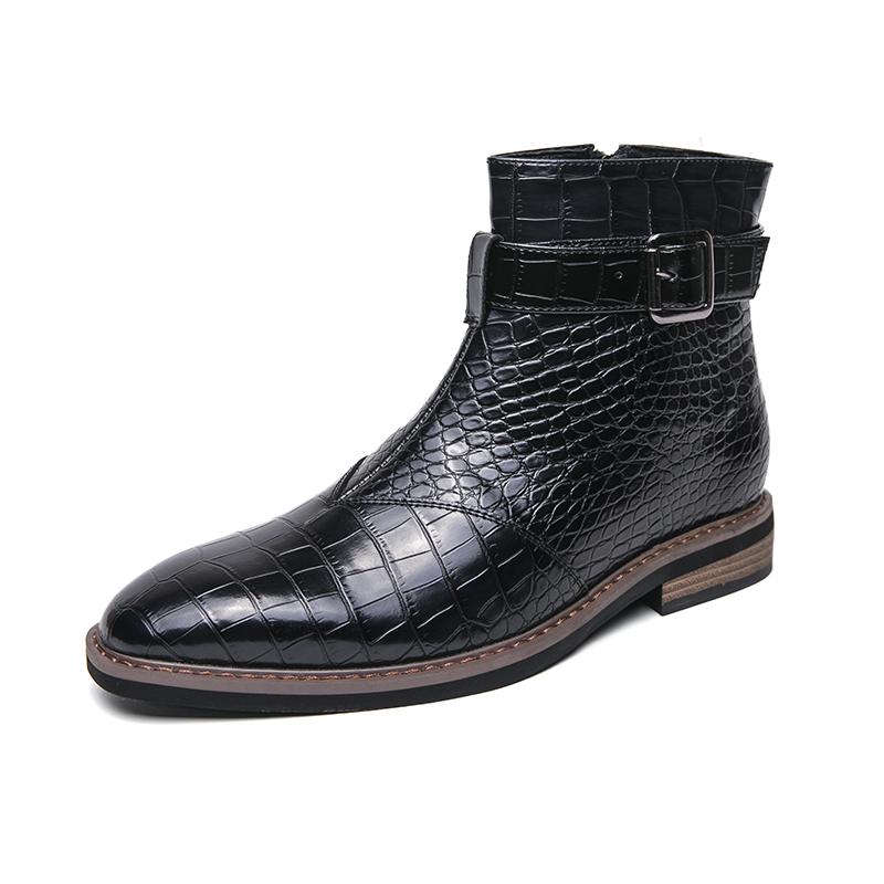 New Luxury Designer Brand Mens Genuine Leather Dress Office Man Shoes for Men Fashion Chelsea Casual Winter Ankle Boots Footwear