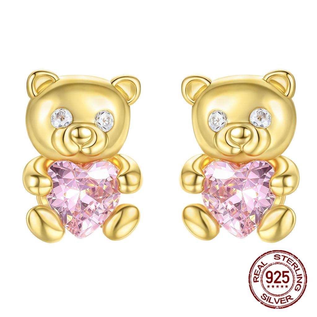 100% Copper Owl Flower Pendant Golden Earrings For Women Sparkling Zircon Luxury Wedding Engagement Jewelry Gift