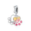 Original Copper Charms Luxury Pink Claw Print Pendant Beads Fit Bracelet Diy Women Making Delicate Gift