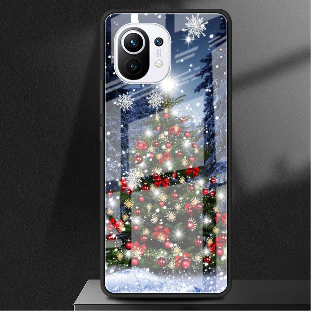 

Стеклянный чехол Merry Christmas Tree Deer для Xiaomi Poco X3 NFC 11 Lite 11T F3 M3 Redmi Note 11 10 9 8 Pro 10S 9S 9A 9C Чехол для телефона Redmi Note 10Pro