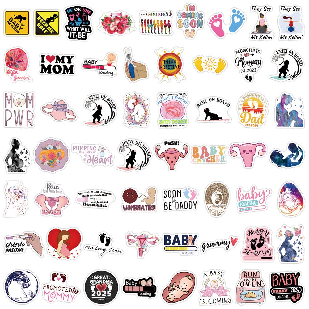 55 New Pregnancy Stickers Decorative Scooter Mobile Phone Waterproof Stickers