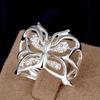 Luxury S 925 Sterling Silver Crystal Butterfly Rings For Women Adjustable Fashion Wedding Accessories Party Gifts Jewelry