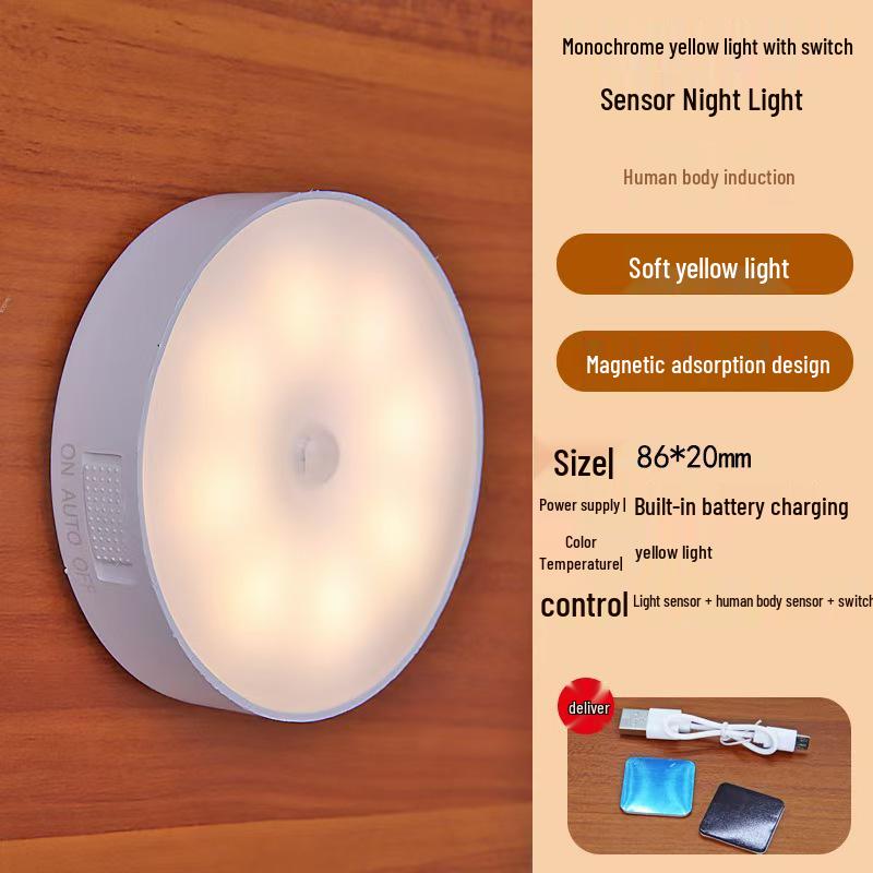 USB Rechargeable Motion Sensor Night Light for Bedroom, Stairway, and Corridor