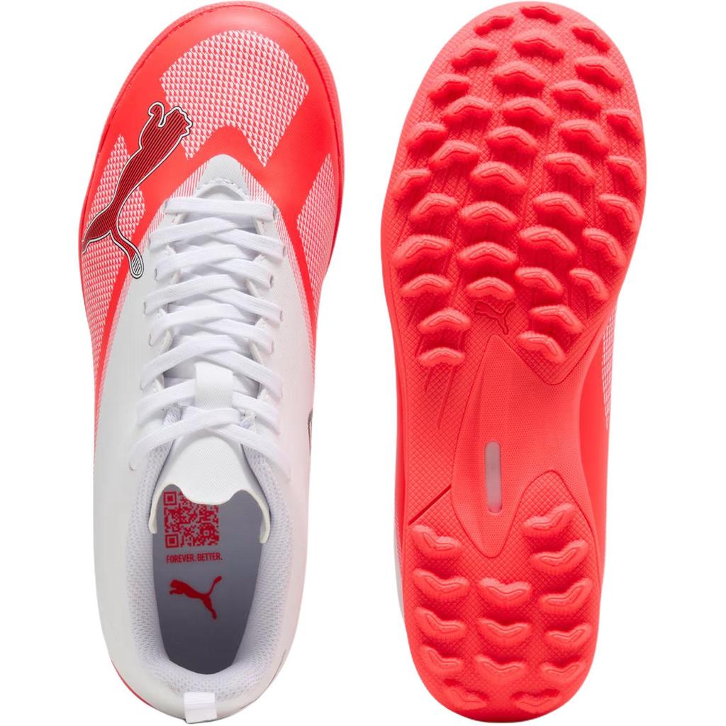 Puma Ultra 7 Play TT Comfortable Lightweight Low-Top Soccer Shoes Kids sneakers White Red 109169-01