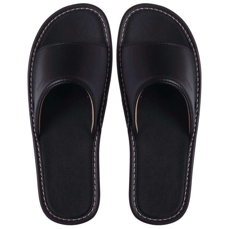 Fitting Room Leather Slippers Women's Summer Indoor Home Non-slip, Deodorant and Durable Beef Tendon Bottom Men's Cool Slippers Women Go Out
