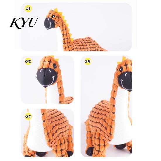 Durable Chew Toys for Small Medium Dogs Dinosaur Plush Dog Toy, Built-in Sound Device, Teething Cleaning Soft Daily Teeth Grinding Accessories