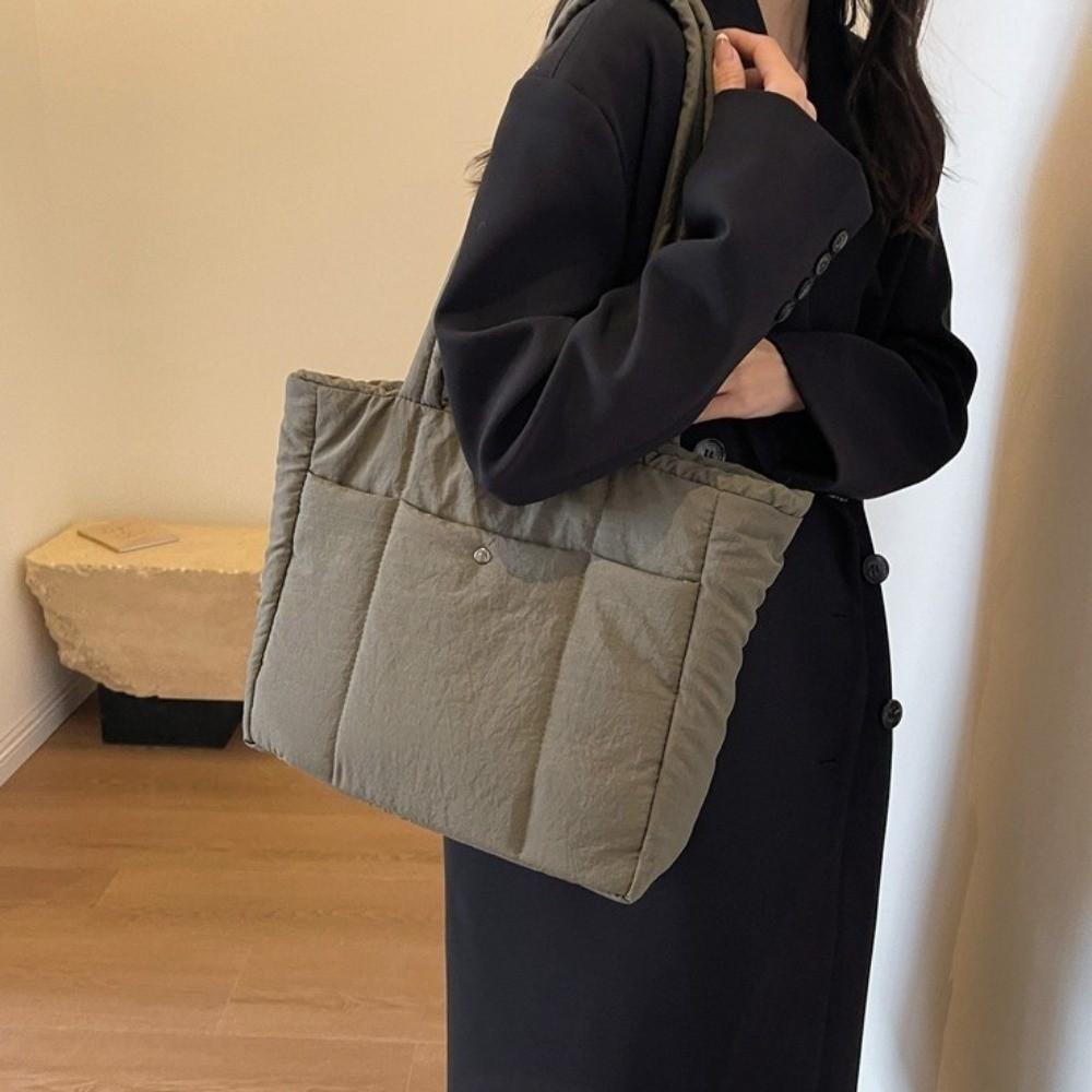 Fashion Lady Laptop Handbags Large Capacity Women Cloud Tote Bag Casual Puffer Shoulder Bag  Travel