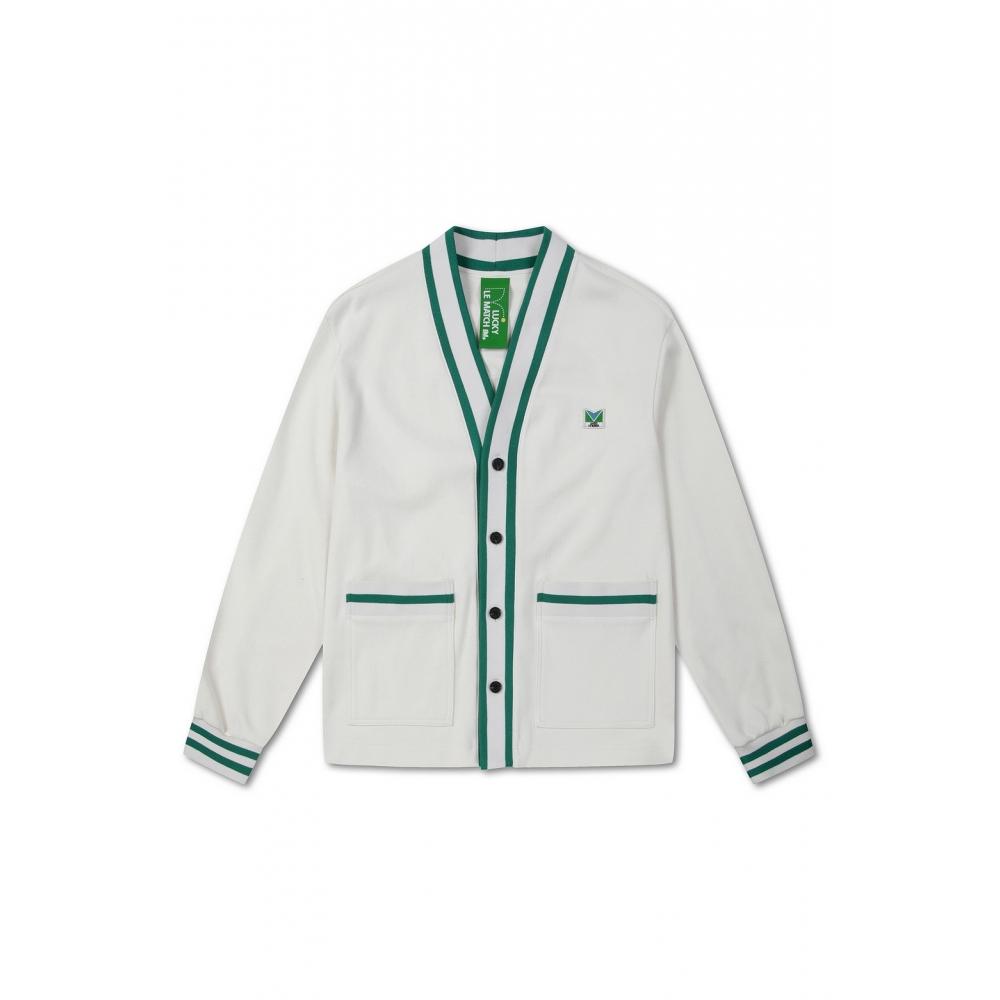 

LUCKYMARCHE Кардиган из пике с отделкой в ​​полоскуQUUAX22531IVD