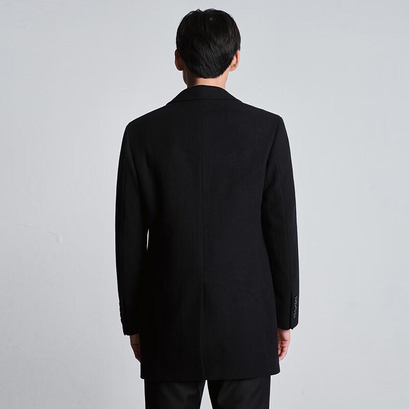 Baoxiniao Men's Business Formal Peak Lapel Wool Blend Overcoat