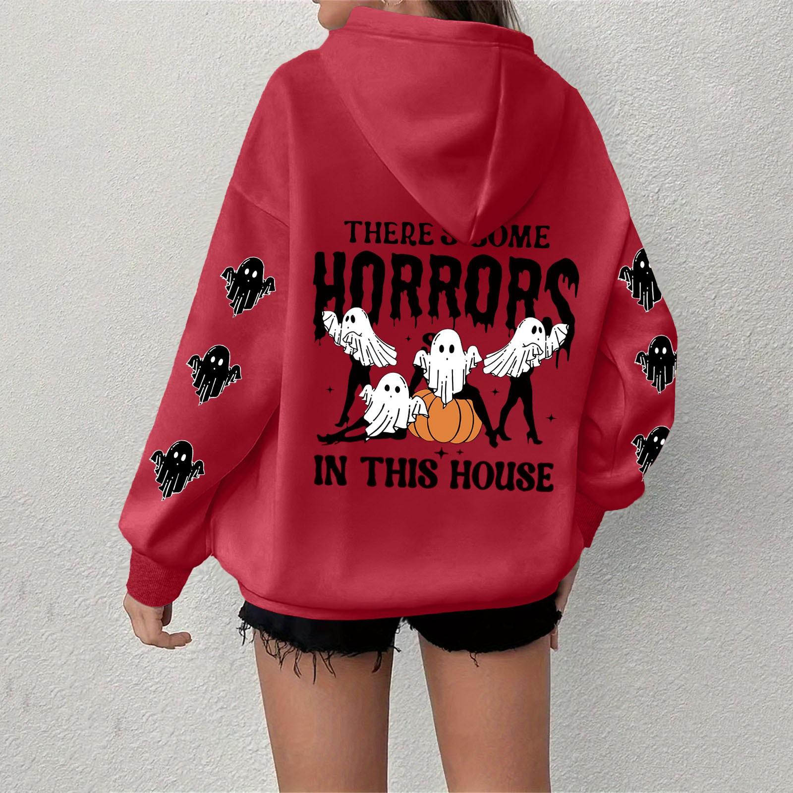 

Жіночий світшот повсякденний з довгим рукавом, атмосферний топ, вільний, популярний, пуловер з круглим вирізом, топ-світшот XXL червоний