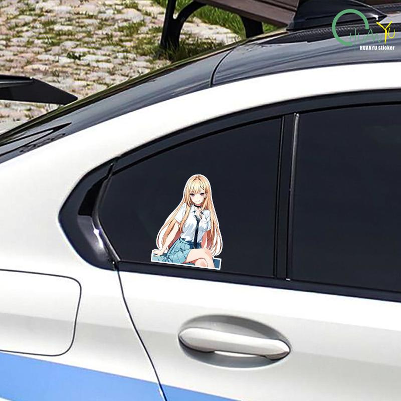 HD Anime Haimeng Big Miss Sexy Personality Car Sticker Creative Reflective Waterproof Motorcycle Car Decorative Sticker