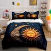 Sun and Moon Art Decor Set Bedding Set with 1 Duvet Cover 2 Pillowcases Single Double King Queen, Gift