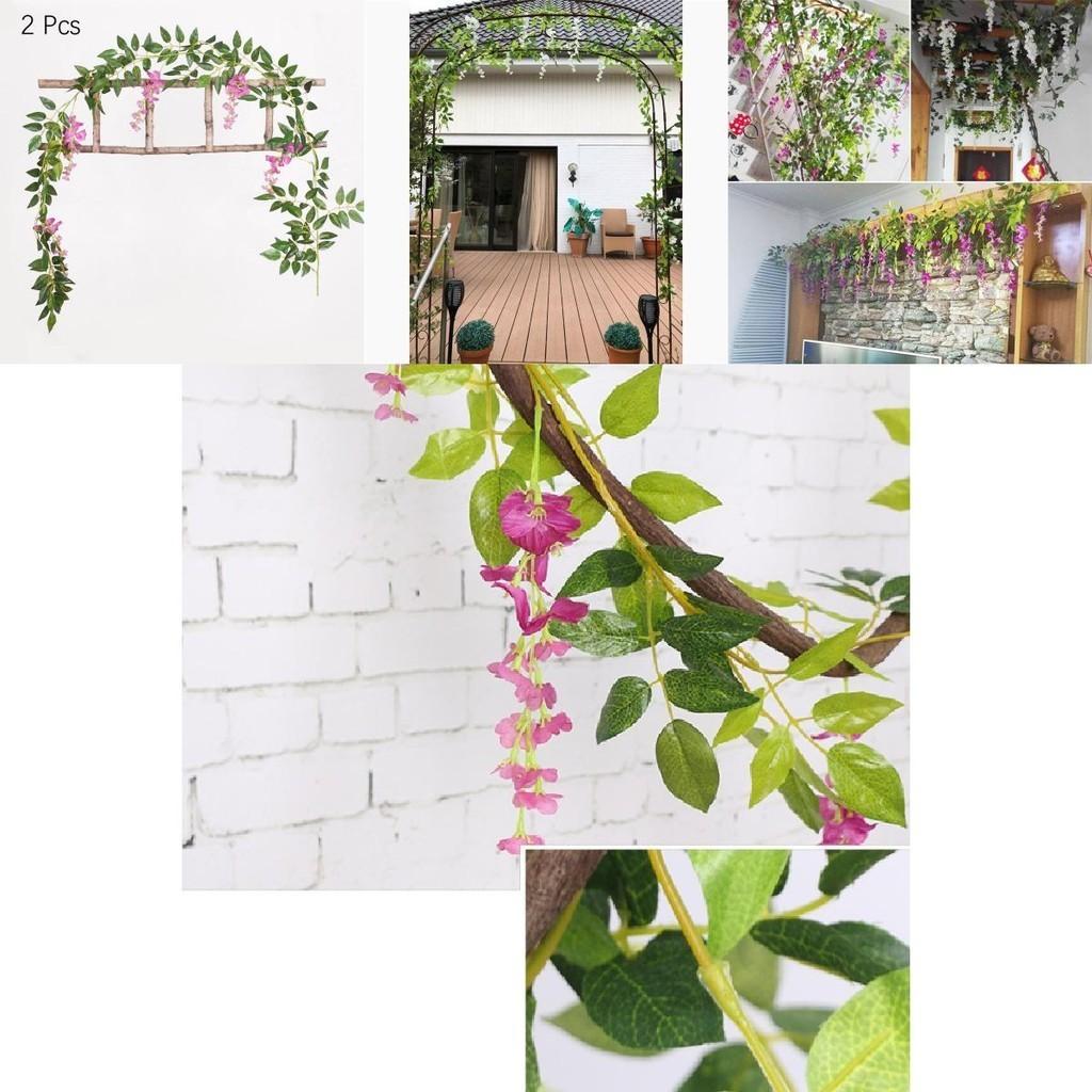 Lifelike 2x Artificial Wisteria Flower Vine With Stunning Colors For Home Decor