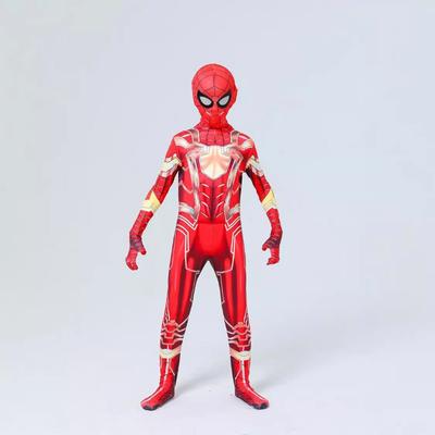 Conjunto de Body de Medias de Araña de Acero Inoxidable Dorado Ropa de Hombre de Acero Inoxidable Traje de Halloween para Adultos y Niños