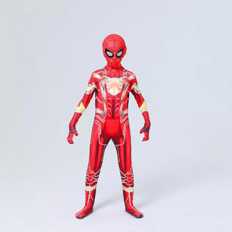Gold Stainless Steel Spider Tights Bodysuit Set Stainless Steel Man Clothes Expedition Adult Children's Halloween Costume