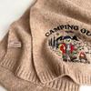 New autumn and winter embroidery bear men and women versatile solid color students cute winter warm knitted scarf