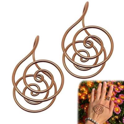 Miedziany Pierścień na Dłoń Spiralny Pierścień na Rękę Kobiety Mężczyźni Reiki Pierścień na Dłoń Kompatybilny z Kryształem do Medytacji Uzdrowienia Czakr Manifestacji
