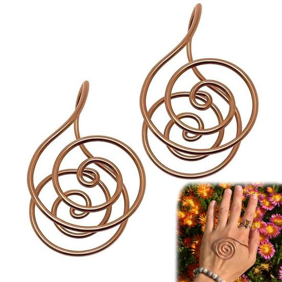 Copper Palm Ring Energy Spiral Hand Ring Women Men Reiki Palm Ring Compatible with Crystal Gem for Meditation Chakra Healing Manifestation