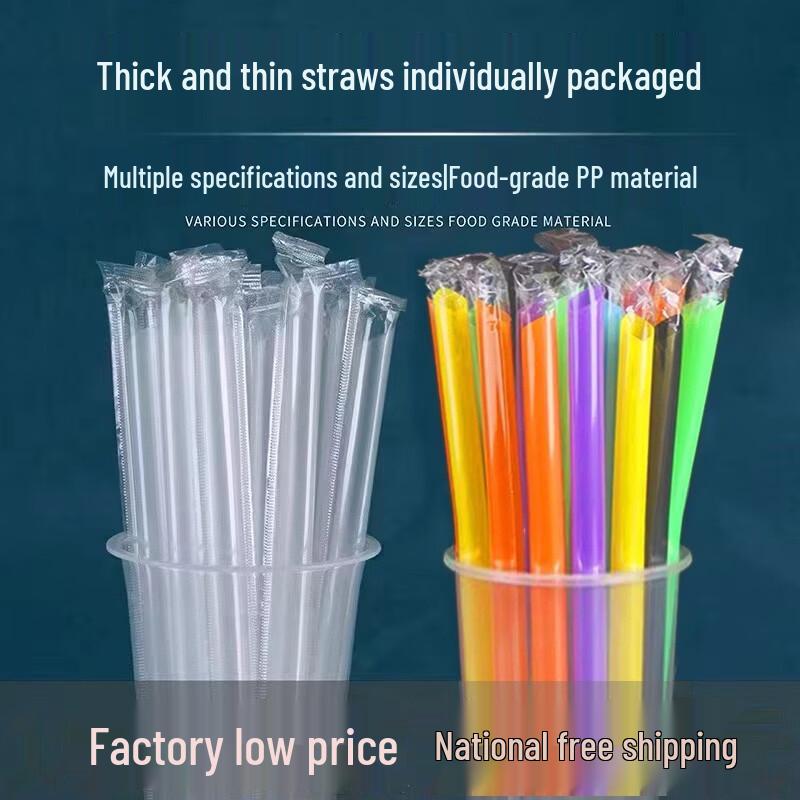 Individually Wrapped Disposable Plastic Straws