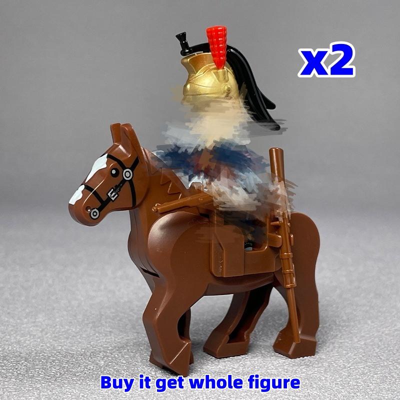 MOC Bricks Mount Action Figure Tang Monk King Horse battle Scene Horseback Warrior Accessories Building Blocks Boys Toys