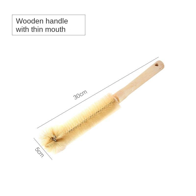 Бытовая Деревянная Ручка Щетка для Чашек Щетка с Длинной Ручкой Щетка для Мытья Чашек Бутылочка для Молока Без Мертвых Углов Кухонный Артефакт для Очистки Бутылок