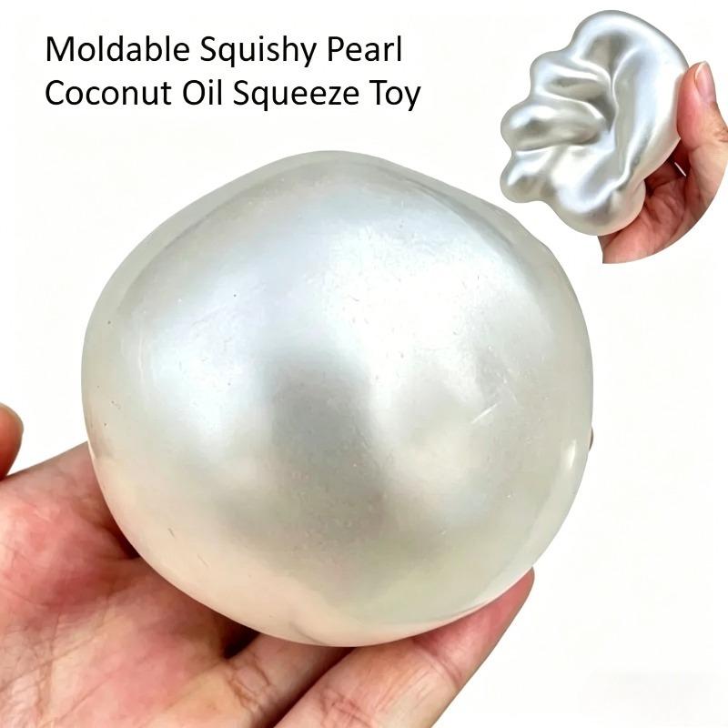 Bai Fen Bai Toys Moldable Squishy Pearl Coconut Oil Squeeze Toy Moldable Stress Ball Squishy Toy Slow Rising Decompression Sensory Toy For Adult