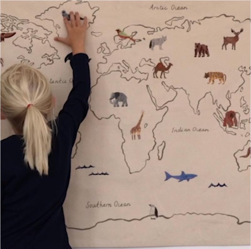 Nordic Animal Embroidery Canvas Tapestry - Children's Room Decor & Photography Props