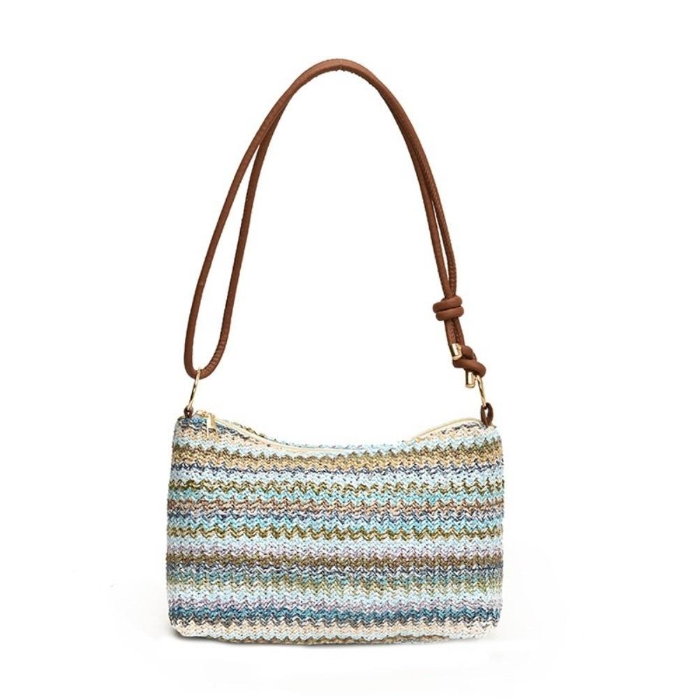 

Beach Handbag Weave Straw Bag Hollow Raffia Shoulder Bag Cute Beach Crossbody Bag Travel синий