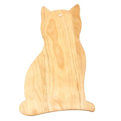 Tabla de cortar de madera para cocina con forma de gato, duradera, fácil de limpiar para uso doméstico