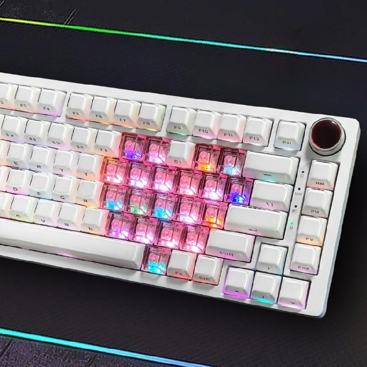 Ergonomic Original Profile 21 Key Backlit Keycaps Transparents PC Material With Storage Pouch For Office