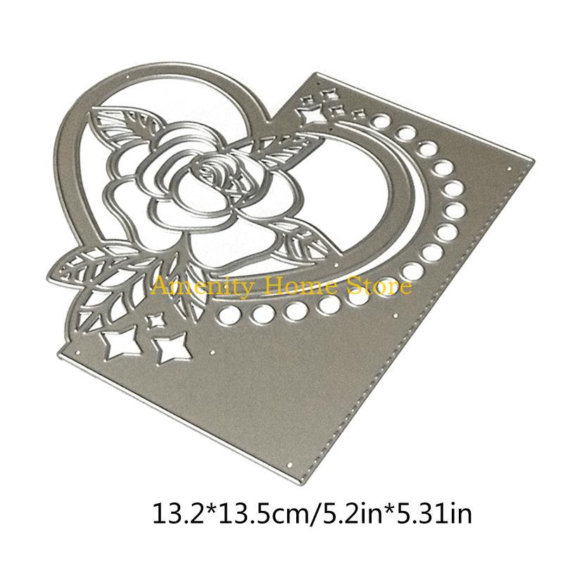 F26C Valentines Day Heart Flowers Metal Cutting Dies Stencil DIY Scrapbooking Album Paper Card Template Mold Embossing Craft