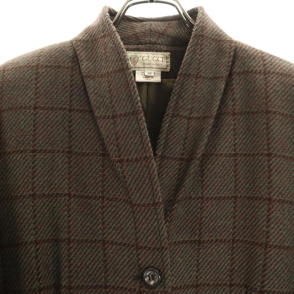 Gucci 80er Jahre Hergestellt in Italien Wolle Vintage Altes Karomuster Rock Anzug Set Damen Gebraucht