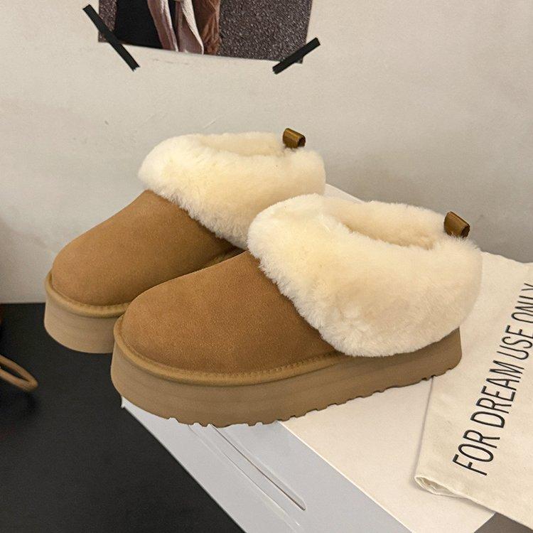 Seoul Snow~ Small Thick-soled Heightening Snow Boots Women's Retro Soft-soled Plush Thickened Fluffy Snow Short Boots