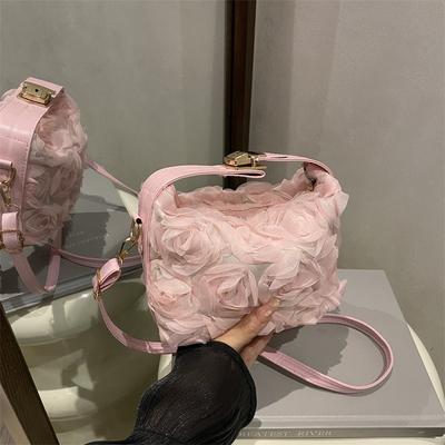 Sac de Dîner Fleur en Dentelle Premium Sac Robe de Mariée Nuptiale Sac à Main Bandoulière Croisé Doux