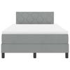 Boxspring Bed with LED Light Strips Light Gray 120 X 200 Cm Fabric