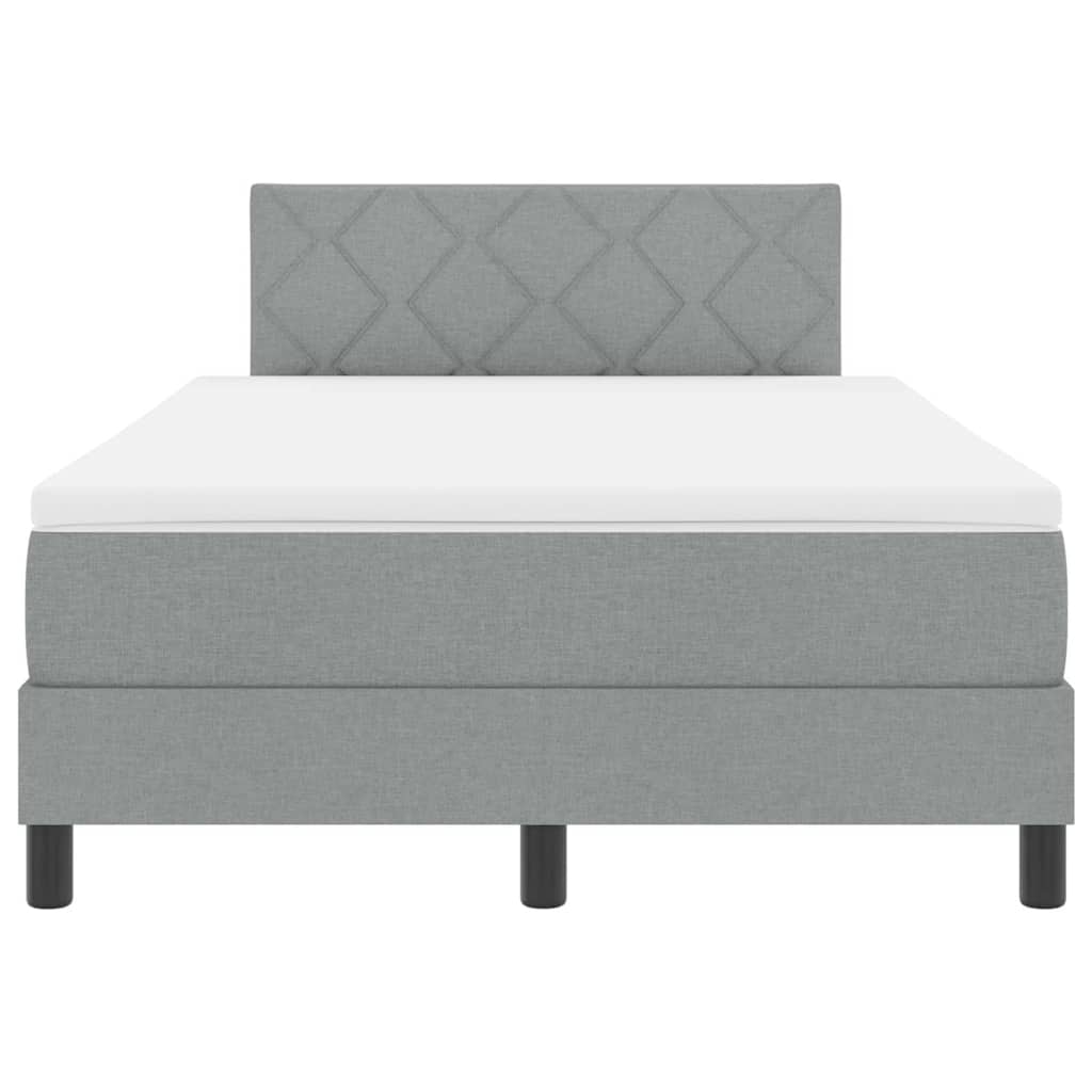 Boxspring Bed with LED Light Strips Light Gray 120 X 200 Cm Fabric