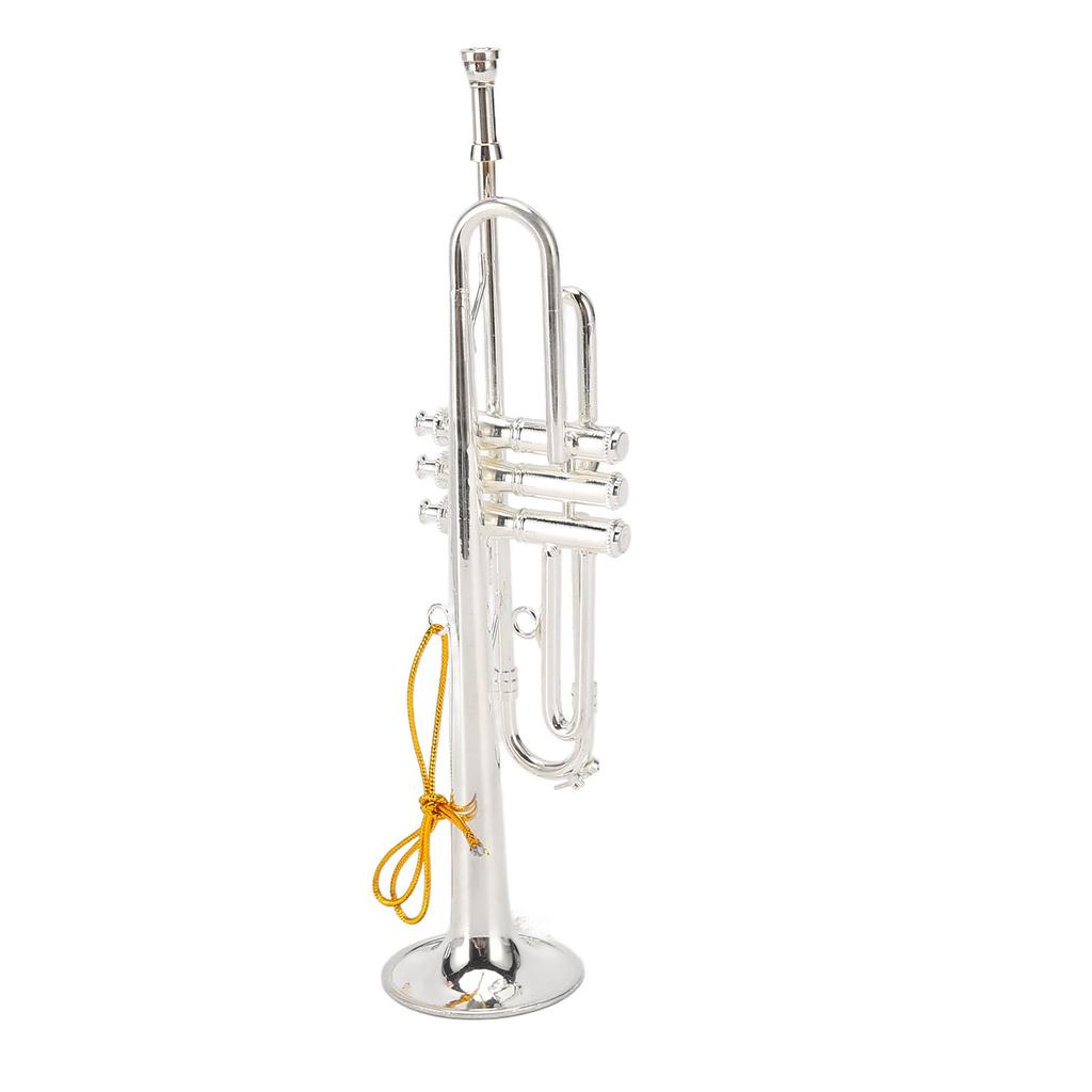 Miniature Trumpet 14cm 5.5in Silver Copper Exquisite Lifelike Mini Trumpet Decoration