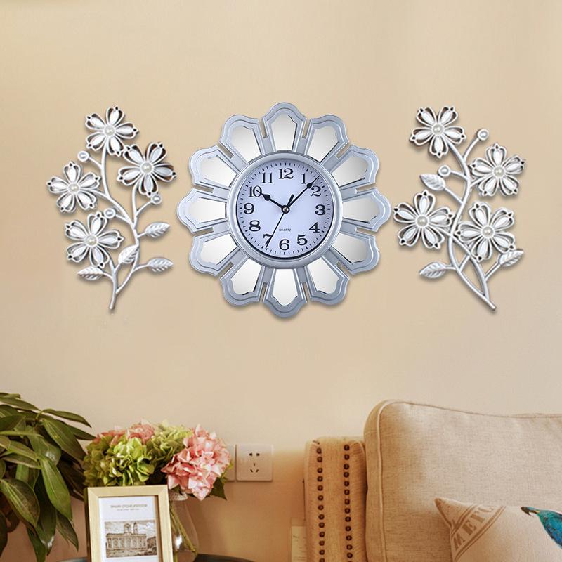 New Three-piece Clock Set, Living Room Wall Clock, Light Luxury Clock, Silent Home Wall Clock, Porch Pendant, Chinese Style