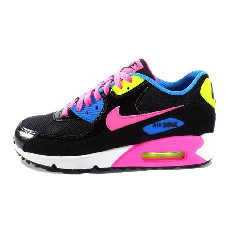 Nike Air Max 90 Comfortable Versatile Low-Top Training Running Shoes Women sneaker Black Pink 724855-004