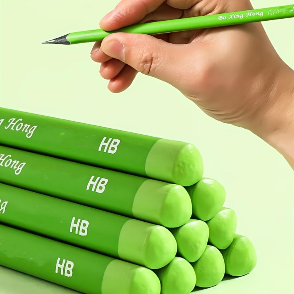 10-1pcs Green Pencil HB Hardness Thick Core for Practicing Handwriting and Drawing Durable and Not Easily Breakable