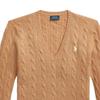 Polo Ralph Lauren FW22 Solid Color V-Neck Knit Long Sleeve Wool Sweater Women sweater Brown 211875832-008