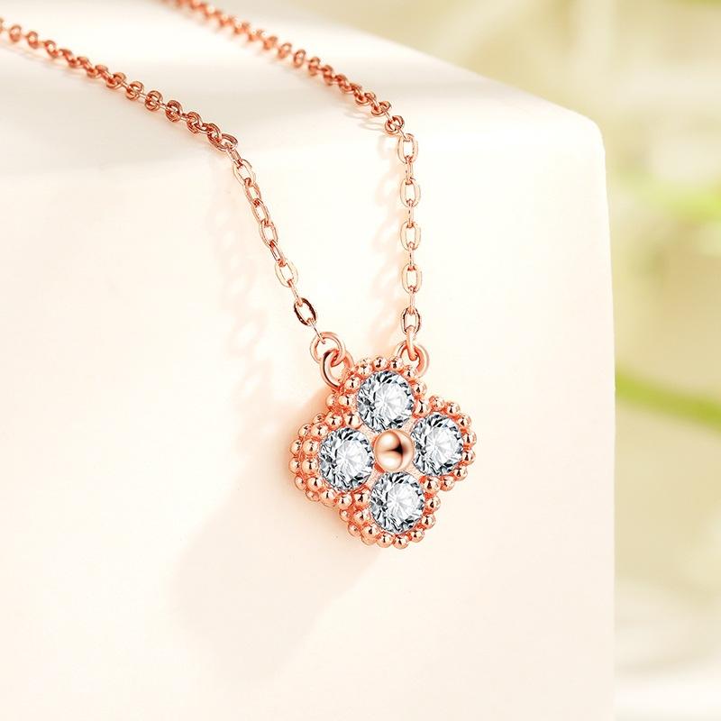 

Ожерелье Женский Циркон Ниша Дизайн Подвесной Светильник Роскошная Мода Клевер Ключица Цепочка Ожерелье