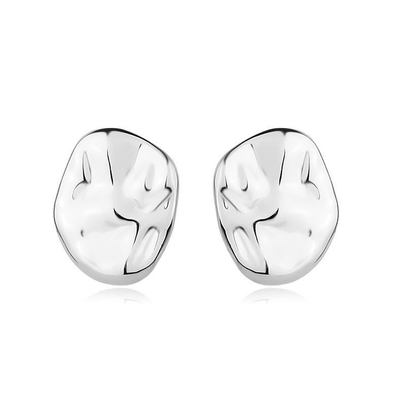 

S999 Silver Geometric Stud Earrings: Cold Style, Light Luxury, Unique Design for Women Pure Silver