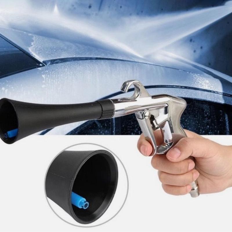 Pistola per Pulizia Auto ad Alta Pressione con 2 Ugelli Pistola Soffiante Tornador per Dettagli Auto Lavaggio a Secco Pistola con Spazzola Pistola per Pulizia