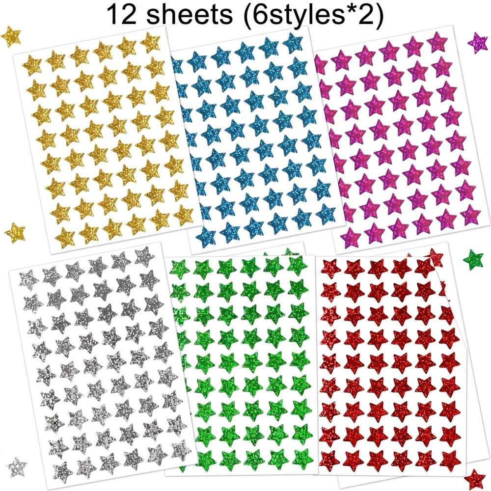 1620Pcs Holographic Star Stickers 6 Colors 1.5Cm Kids Reward Stickers For Classroom Behavior Chart Teacher Supplies