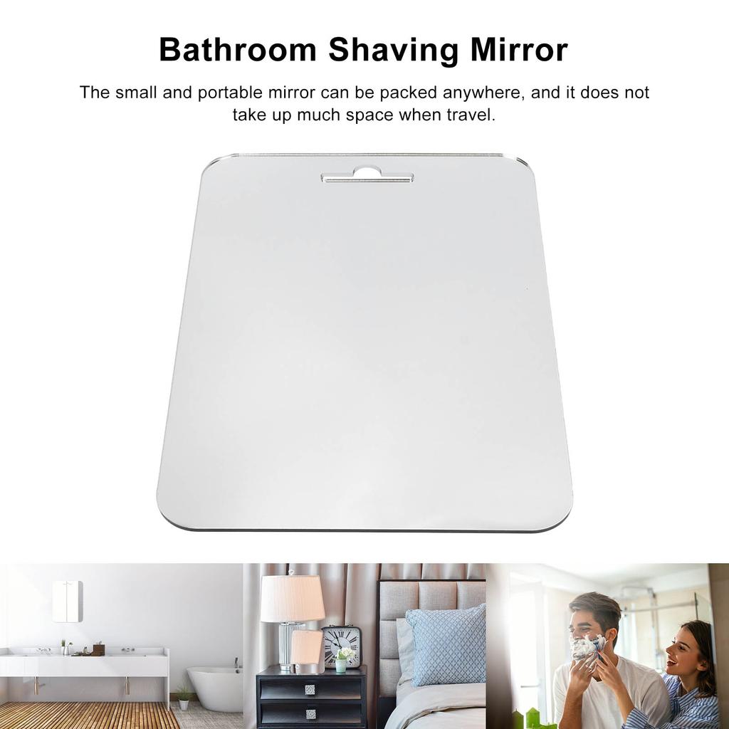 Bathroom Shaving Mirror Bathroom Shower Mirror Large Fogless Shower Mirror Acrylic Shaving Mirror Bathroom Accessories with Hook
