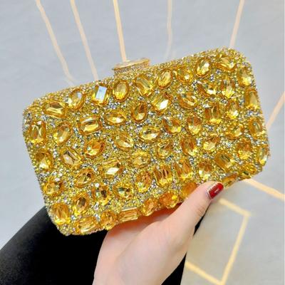 Diamantbesetzte Clutch, Dinner-Tasche, Hochzeitsbankett-Tasche, Party-Tasche, kleine quadratische Tasche, Damentasche
