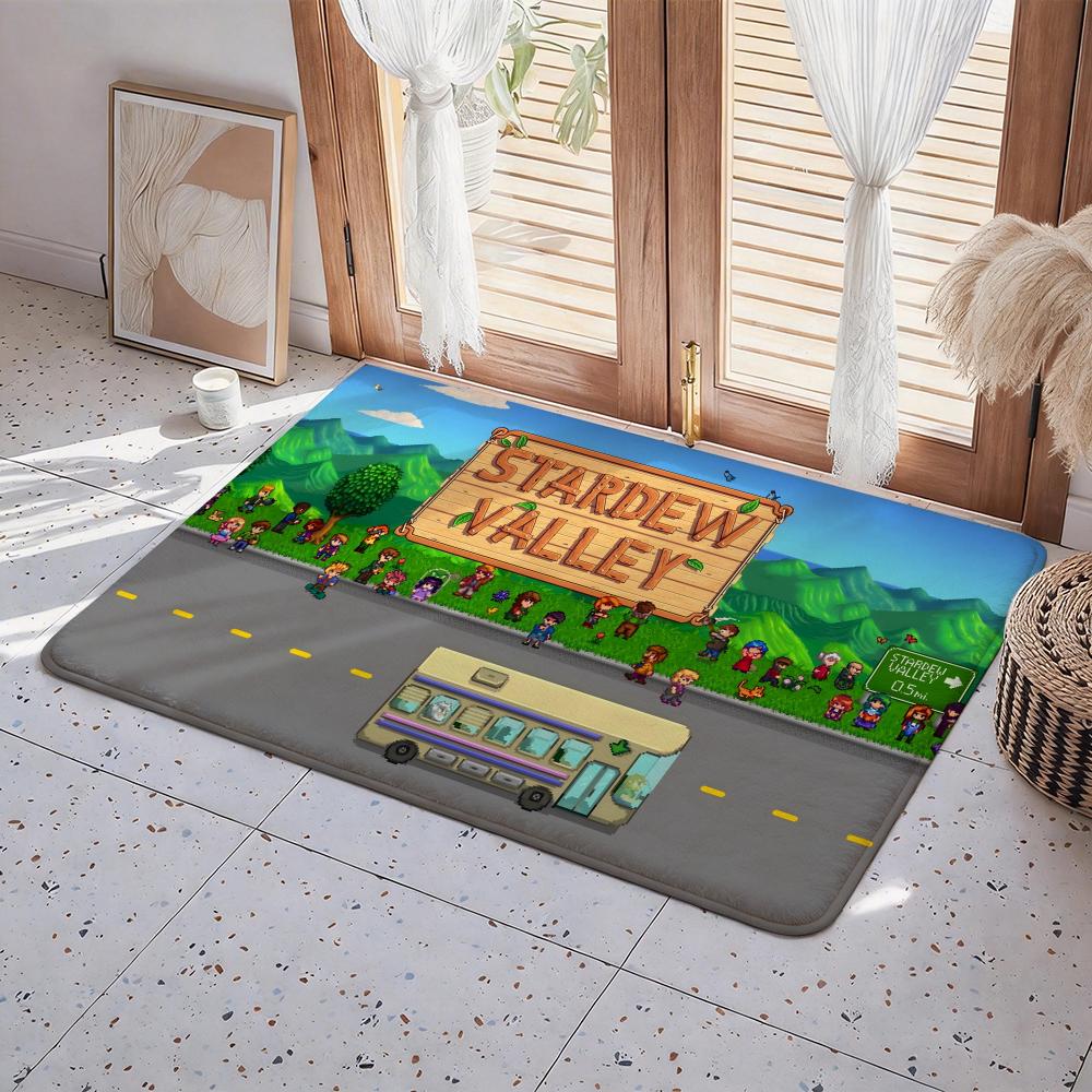 Game S Stardew Valley Floor Mat Eco Flannel Doormat Non Slip Odorless Indoor Floor Rug Soft Short Plush Home Mat
