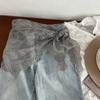 Trendy Jeans Decor Lace Fart Curtain Slim Fit Pretty Women's Scarf Y2K Versatile Hip Curtain for Women